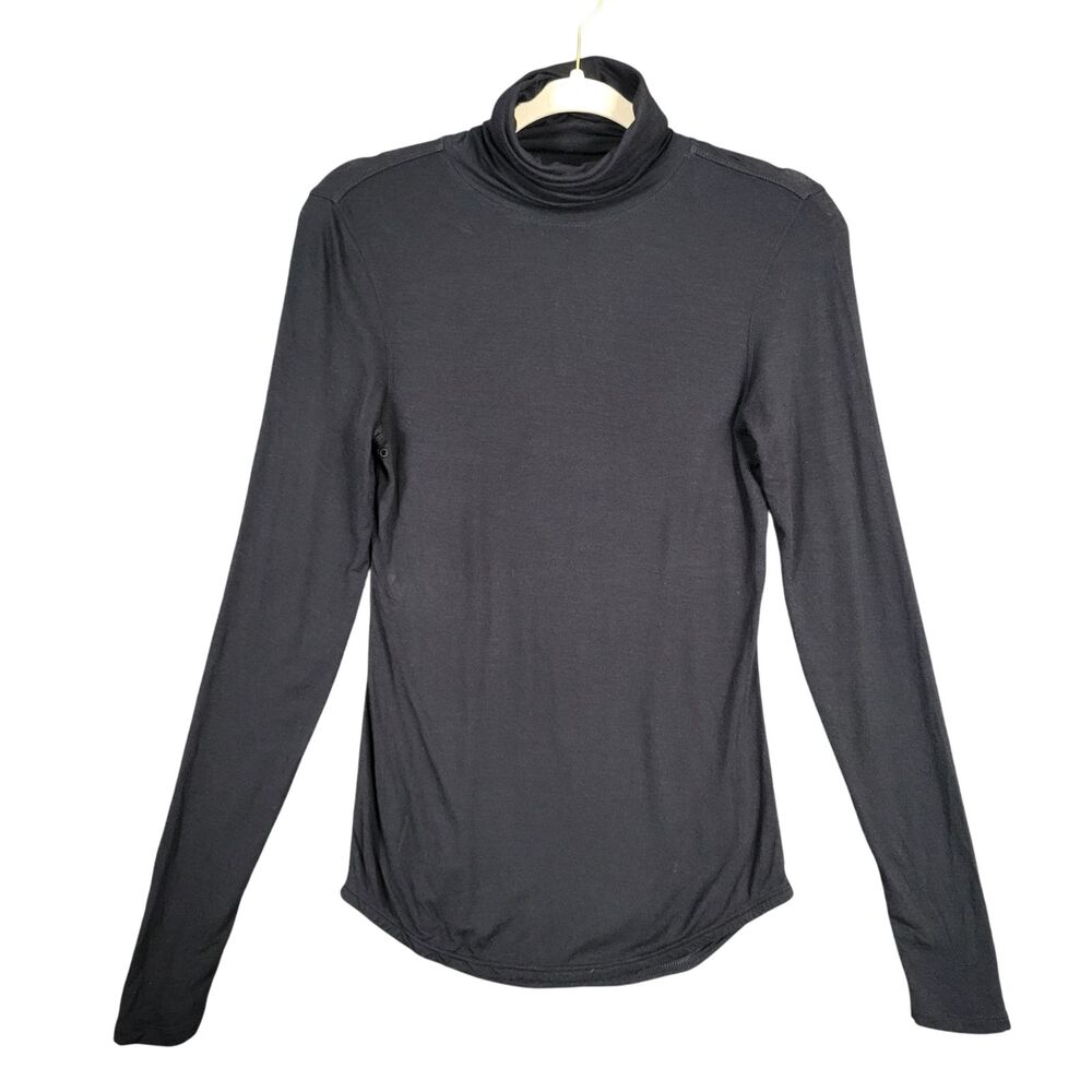 KIT AND ACE Black Cashmere Blend Long Sleeve Turtleneck Base Layer Top SIZE 4